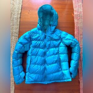Montbell Alpine Down Parka, Women’s Large, Teal Blue